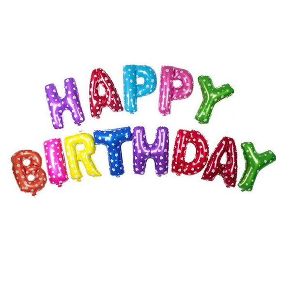 Happy Birthday Multicoloured Foil Balloons