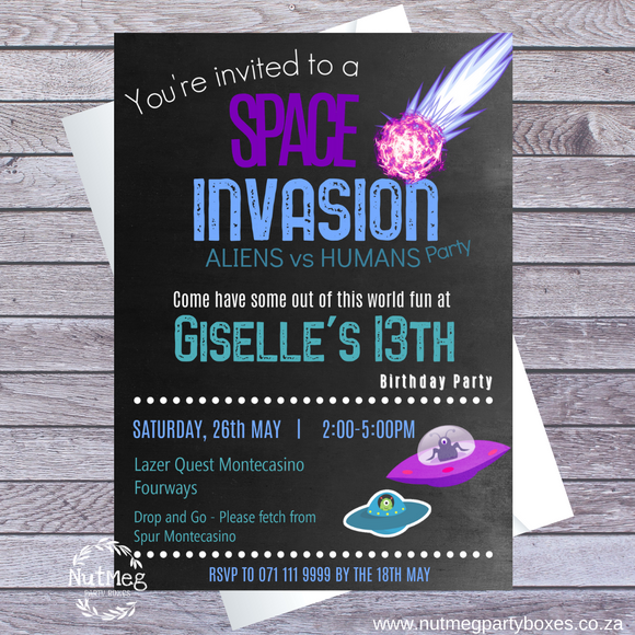 Digital Invitation - Space Invasion